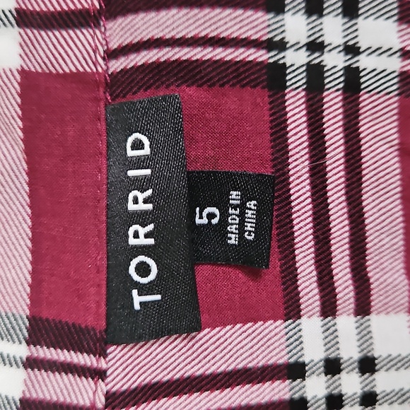 Torrid Purpleish and White Plaid Shirt - Picture 2 of 2
